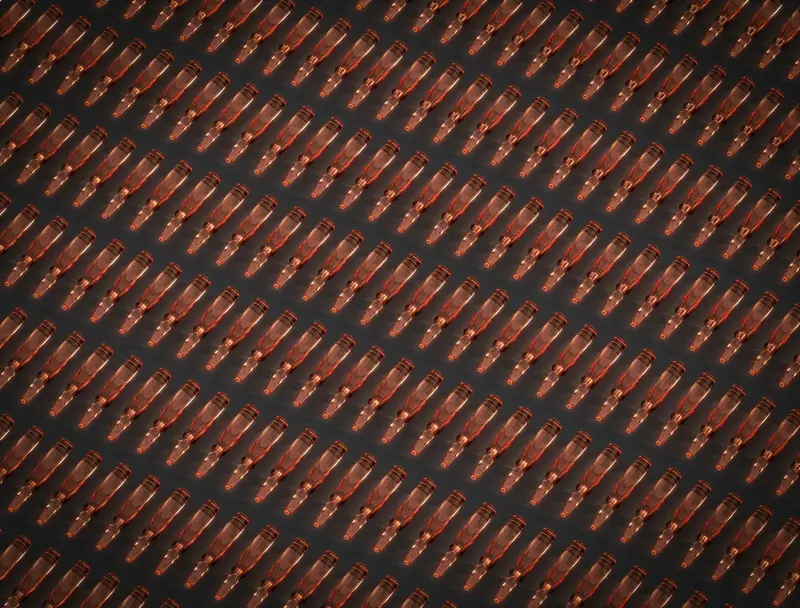 Rows of medicine vials